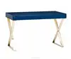 2 Drawers Wooden Top with Glold Stainless Steel Base Console Table