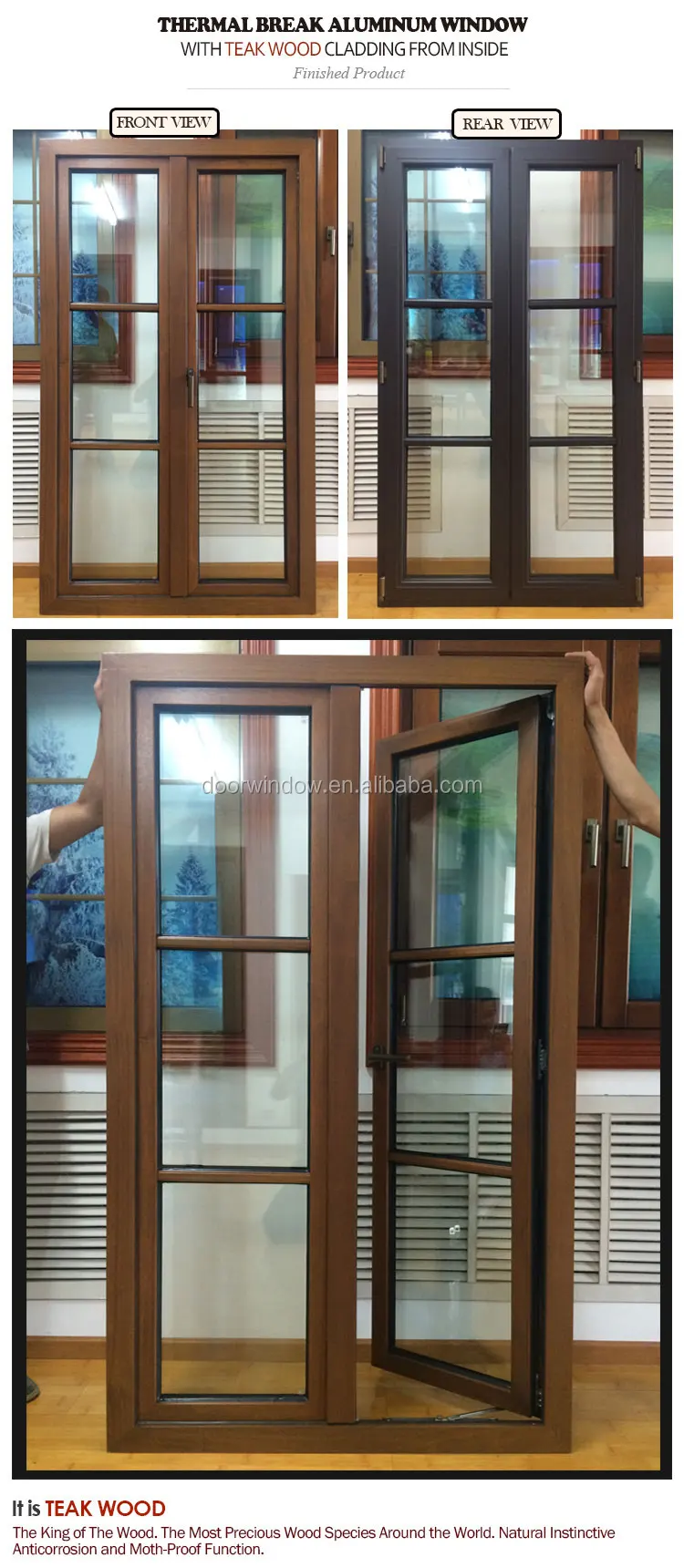 Washington 3 panel glass casement window 3 glass windows in low price