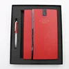Customized engraving style A6 paper PU leather stationery memo notebook gift set
