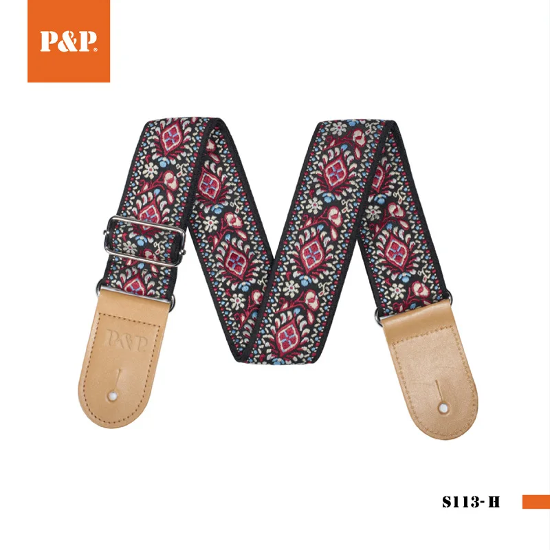 Amazon Ebay Hotsale National Style Guitar Belt Custom Embroidery Jacquard Guitar Strap wholesale