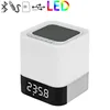 Musky Light Bluetooth HIFI Speaker with Clock Touch Sensor LED Table Lamp Loudspeaker Alarm Clock TF Card AUX Micphone Subwoofer