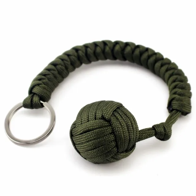 Monkey Fist Keychain Chaîne Porte-clés survie militaire 550 bille en acier Auto defen