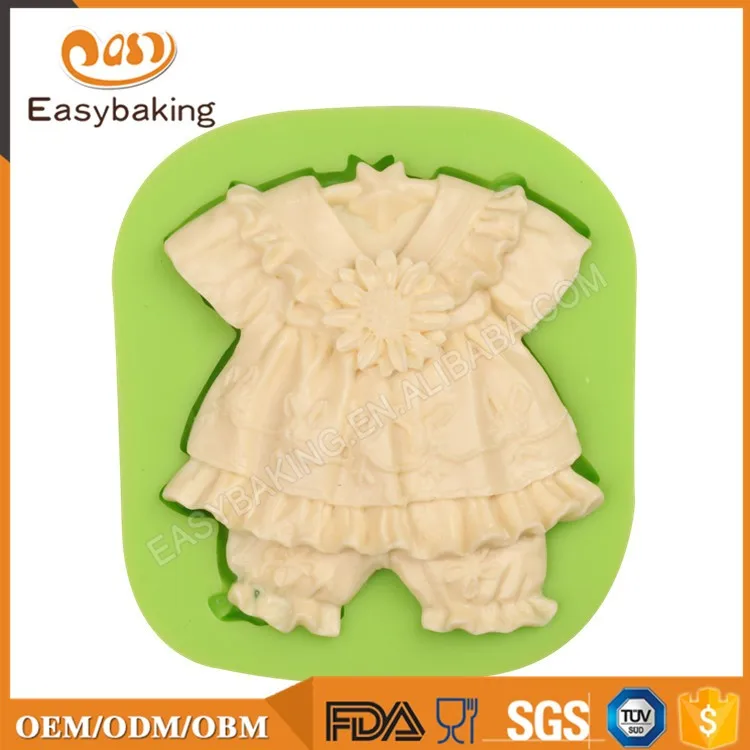 ES-1109 Baby's Clothes Silicone Cake Mold for Baby Shower Cake Decoration
