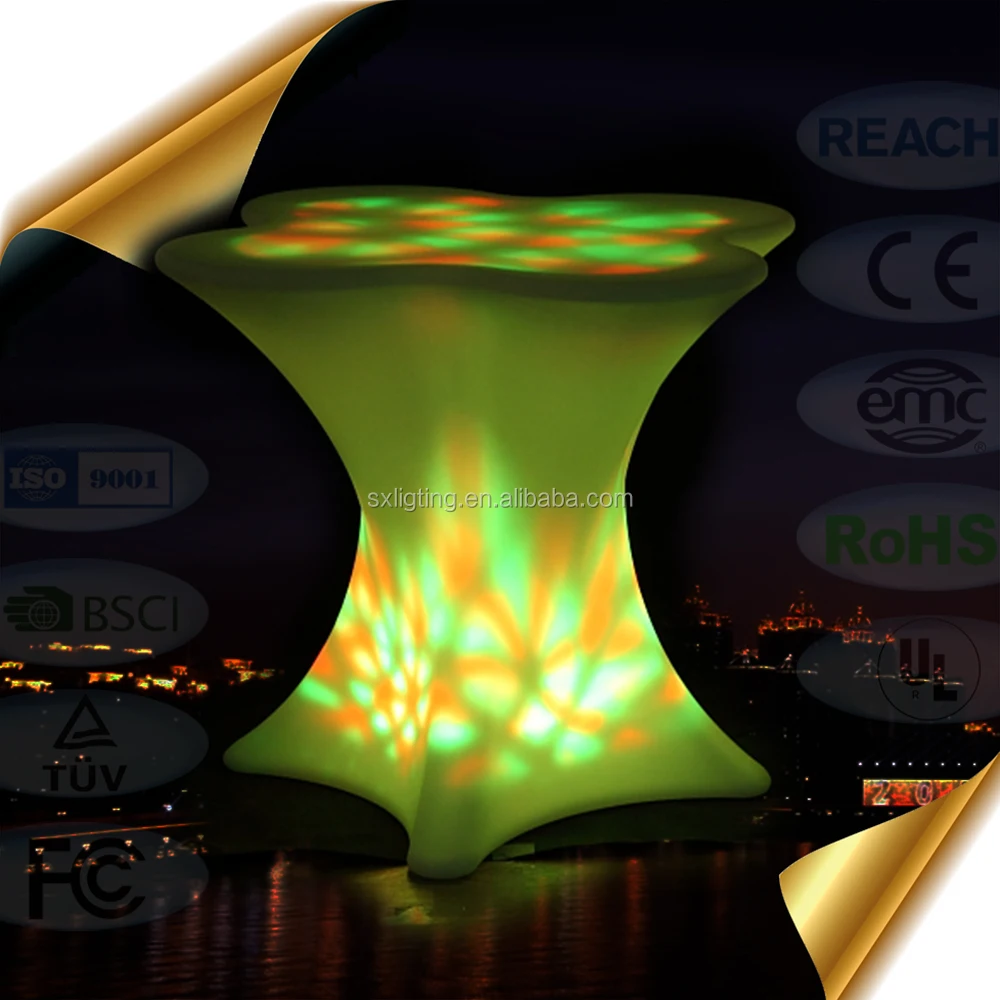 
RGB Color Changing LED Furniture / Glowing Outdoor LED Coffee Table with Lithium Battery 