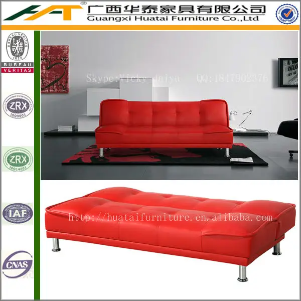 Leisure Real Leather Sofa Furniture Soft Bed S Red Color Sfb 113 High Quality Sofabed