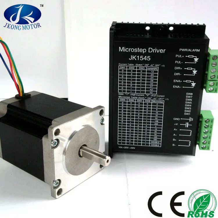 Stepper Motor 1.8 deg Nema 23 2.8Nm 112mm /& Motor Driver