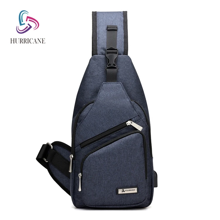 

Leisure business Custom USB Charging Fashion Mobile Sling Chest Shoulder Bag Men Sling Bag, Customized color