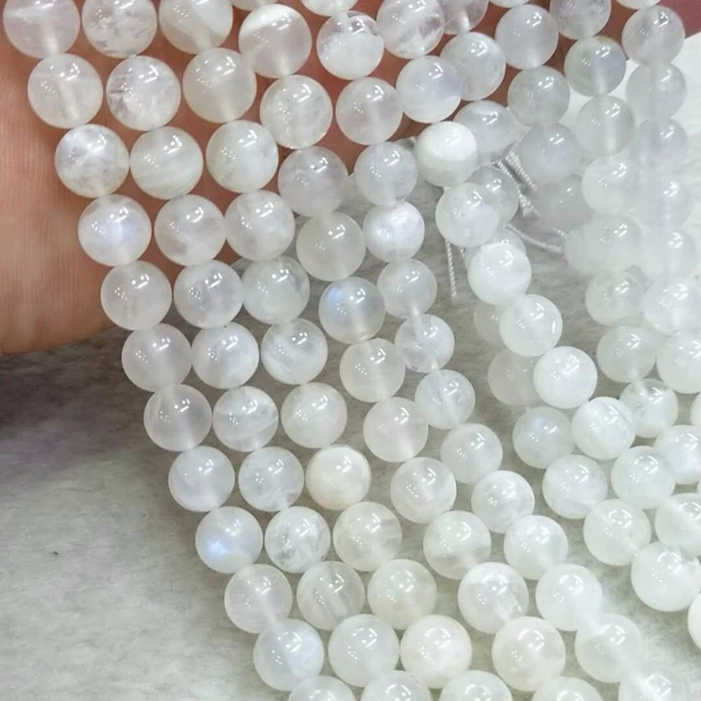 

Wholesale natural moonstone Selenite beads 4/6/8/10mm loose bead strand For Jewelry Making
