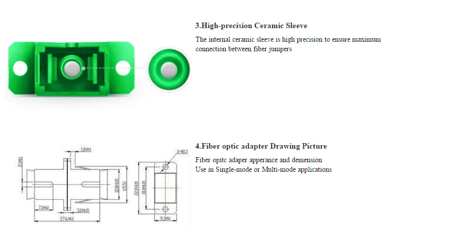 Manufacturer Optical fiber sc male to lc femela hybrid adapter ,sc apc simplex fiber flange fiber coupler,fiber optic adapter