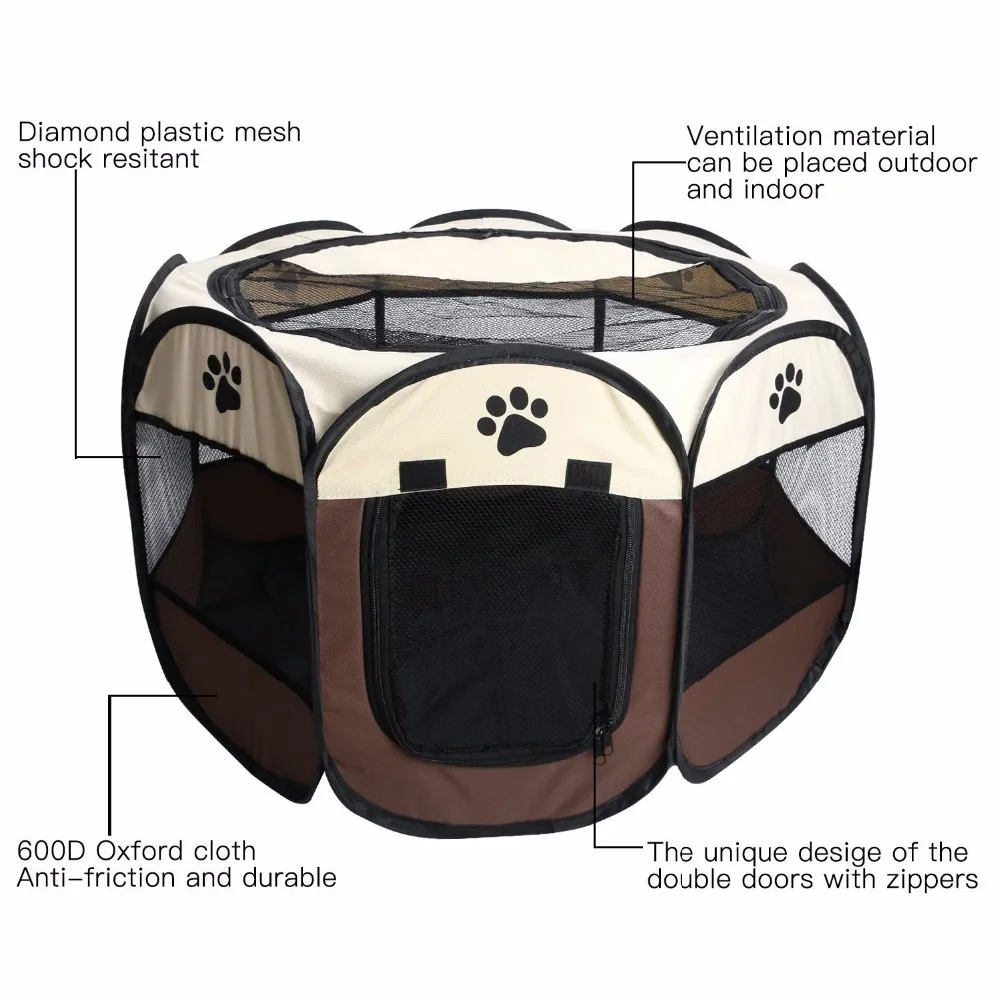 Pet Playpen Foldable Portable Soft Sided Pet Playpen Outdoor Dog ...