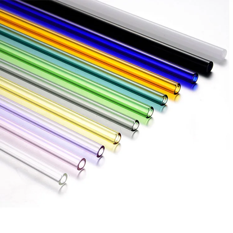 

OEM / ODM Straight And Bent Custom Size Color Borosilicate Glass Straw, Customized color