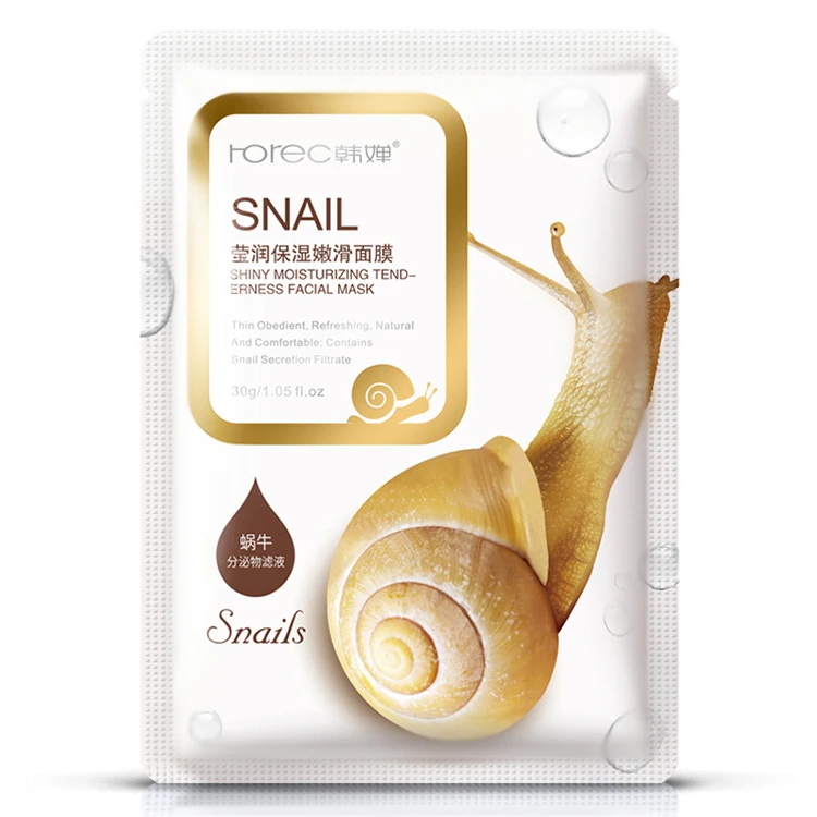 

Rorec Moisturizing face mask Oil Control anti aging and skin plump smooth snail mask sheet pack, White