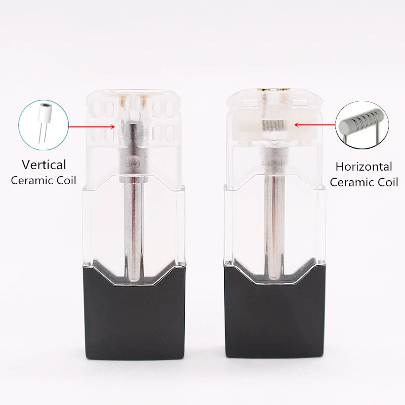 

Factory Wholesales CBD Oil Cartridge Ceramic Coils 1.0ml Empty Pods Vape Cartridge Compatible With JUUL Battery, Clear