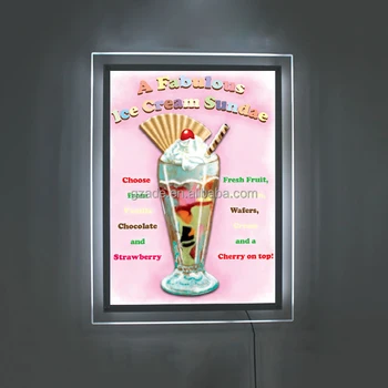 Advertising Led Acrylic Crystal Light Box Picture Frame Size A4