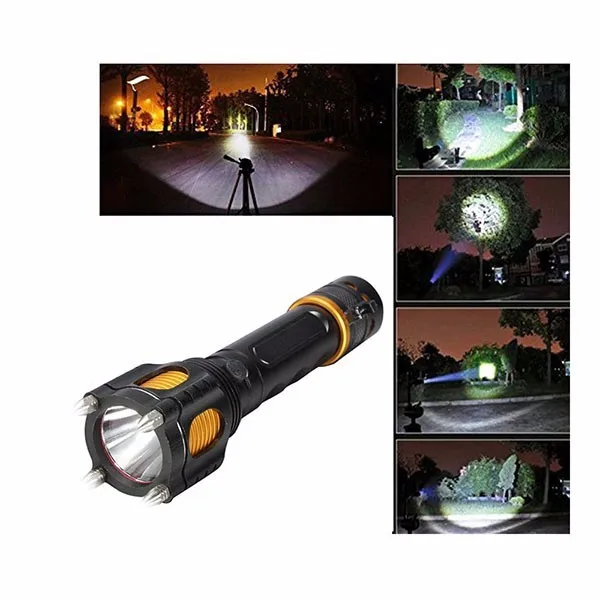 Powerful Emergency Light T6 LED Best Rechargeable Flashlight with Alarm