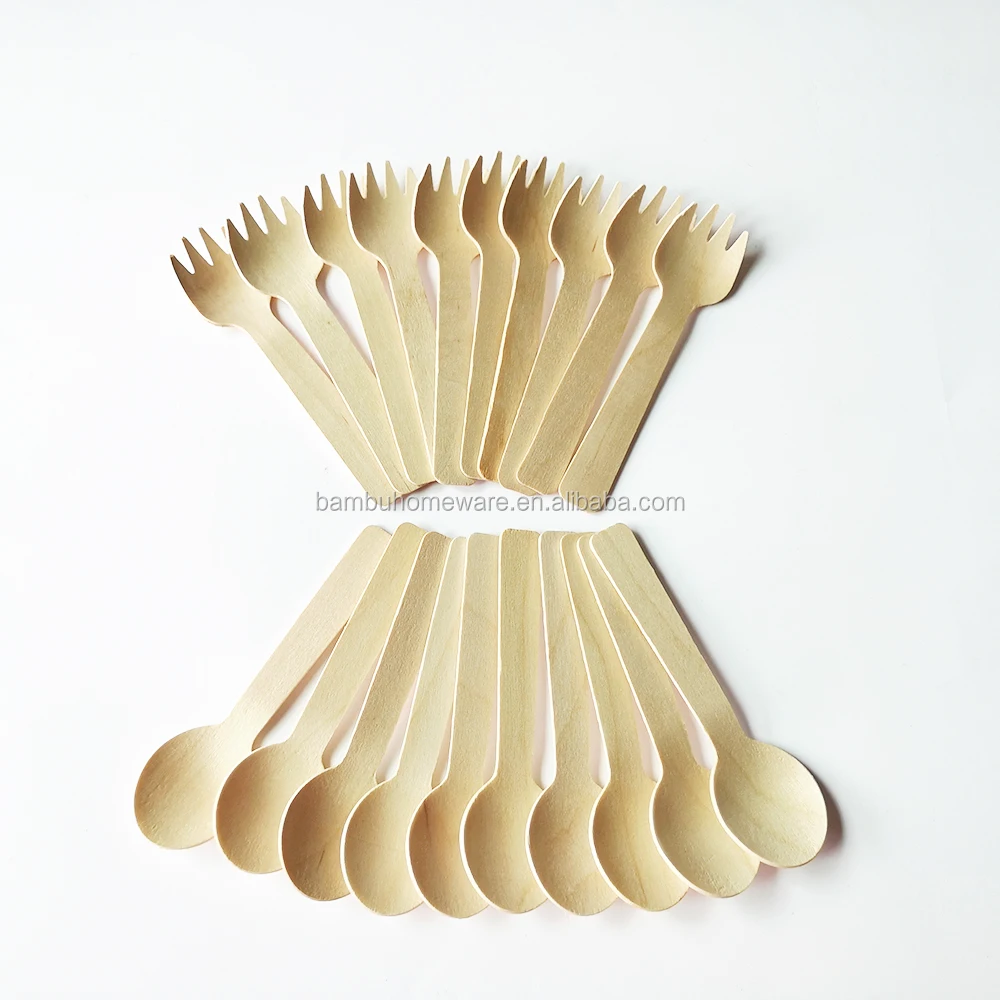 

Disposable Wooden Forks Natural Birch Wood Biodegradable Utensils Cutlery Eco-Friendly Green