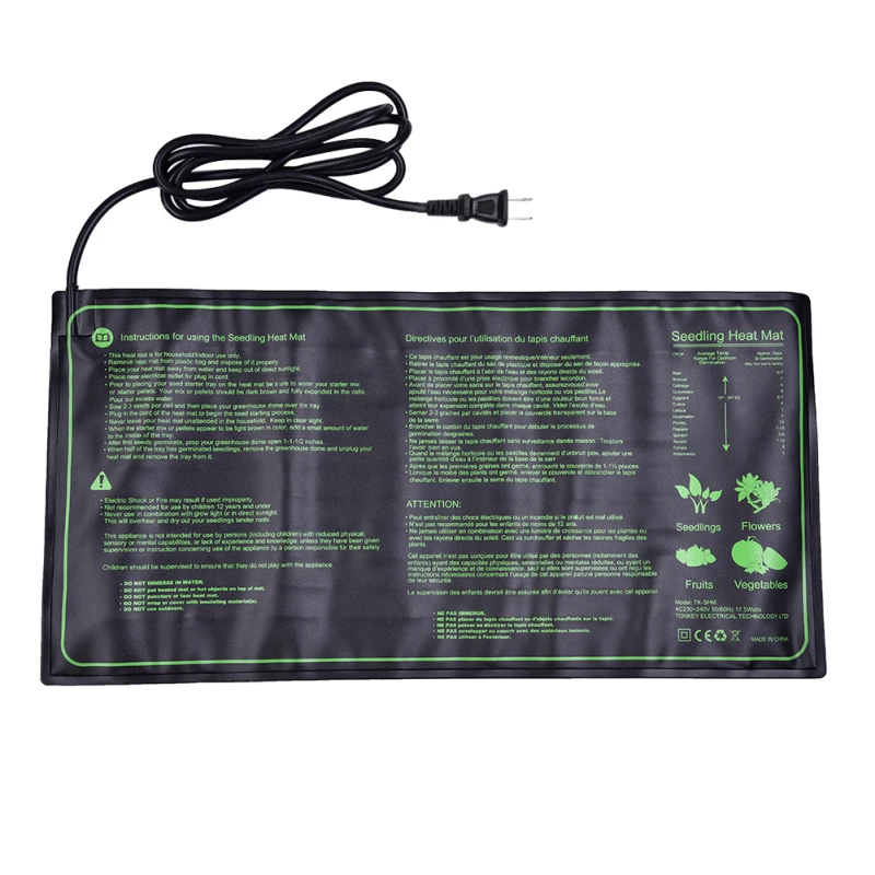 

10 x 20.75 Inch Waterproof Plant Warm Hydroponic Germination Kit Seedling Heat Mat for Increase and Expedite Plant Seed Growth
