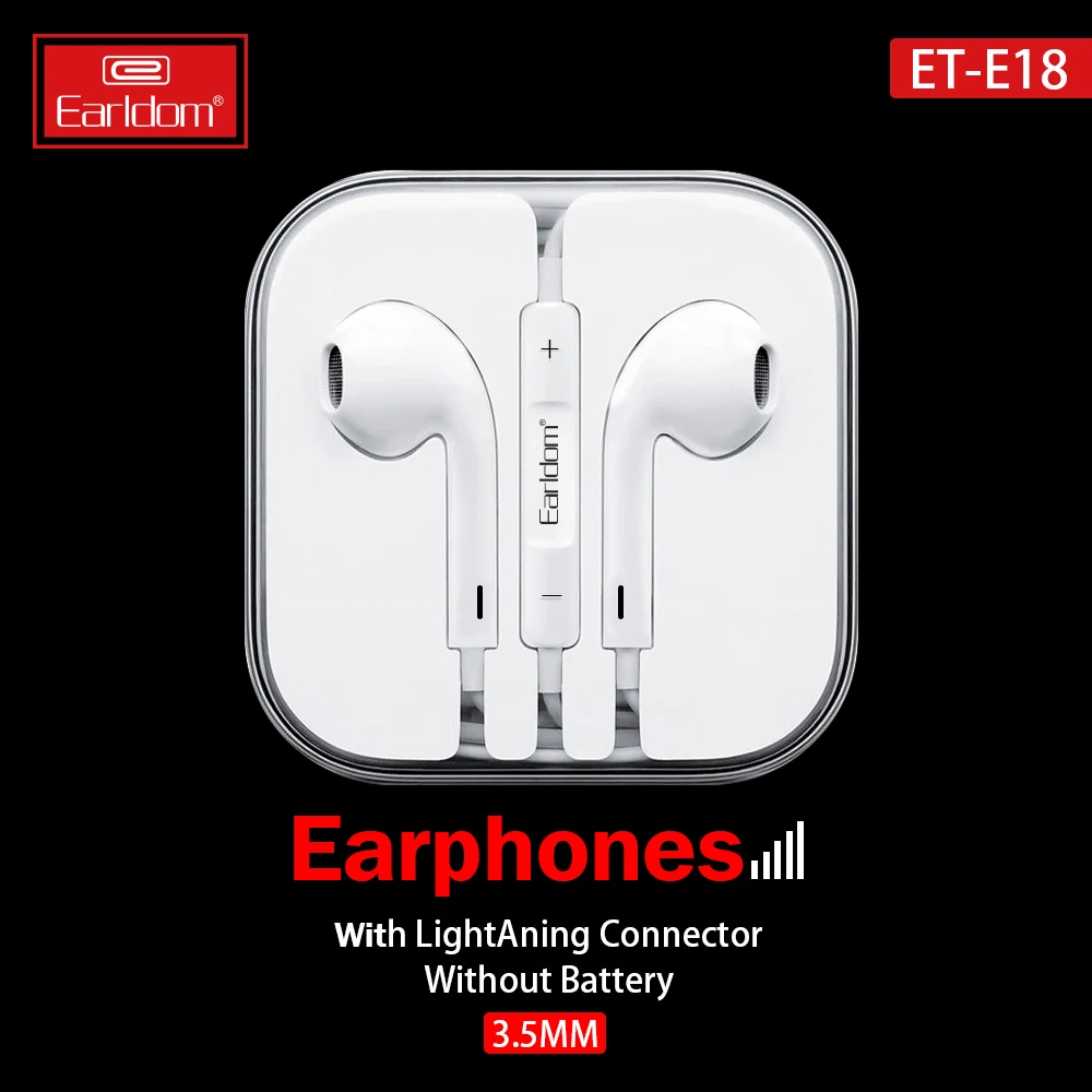 Earldom best wired headphones with mic Wired Headset For Iphone Earphone 3.5mm Headphone Jack In Ear Earphone