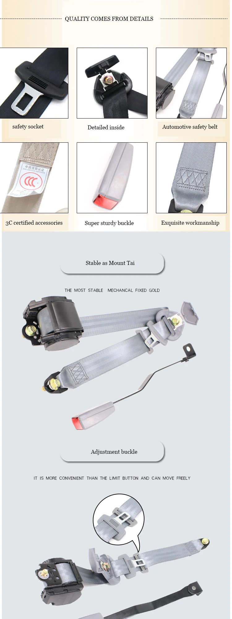 3points Aircraft Safety Polyester bing For Safety Belt Aviation Belt For Passenger And