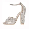 Beige studded chunky heel peep toe sandals summer sandals 2018