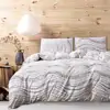 wholesale 3pcs microfiber promote discount marble design double queen king size duvet cover comforter bedding set