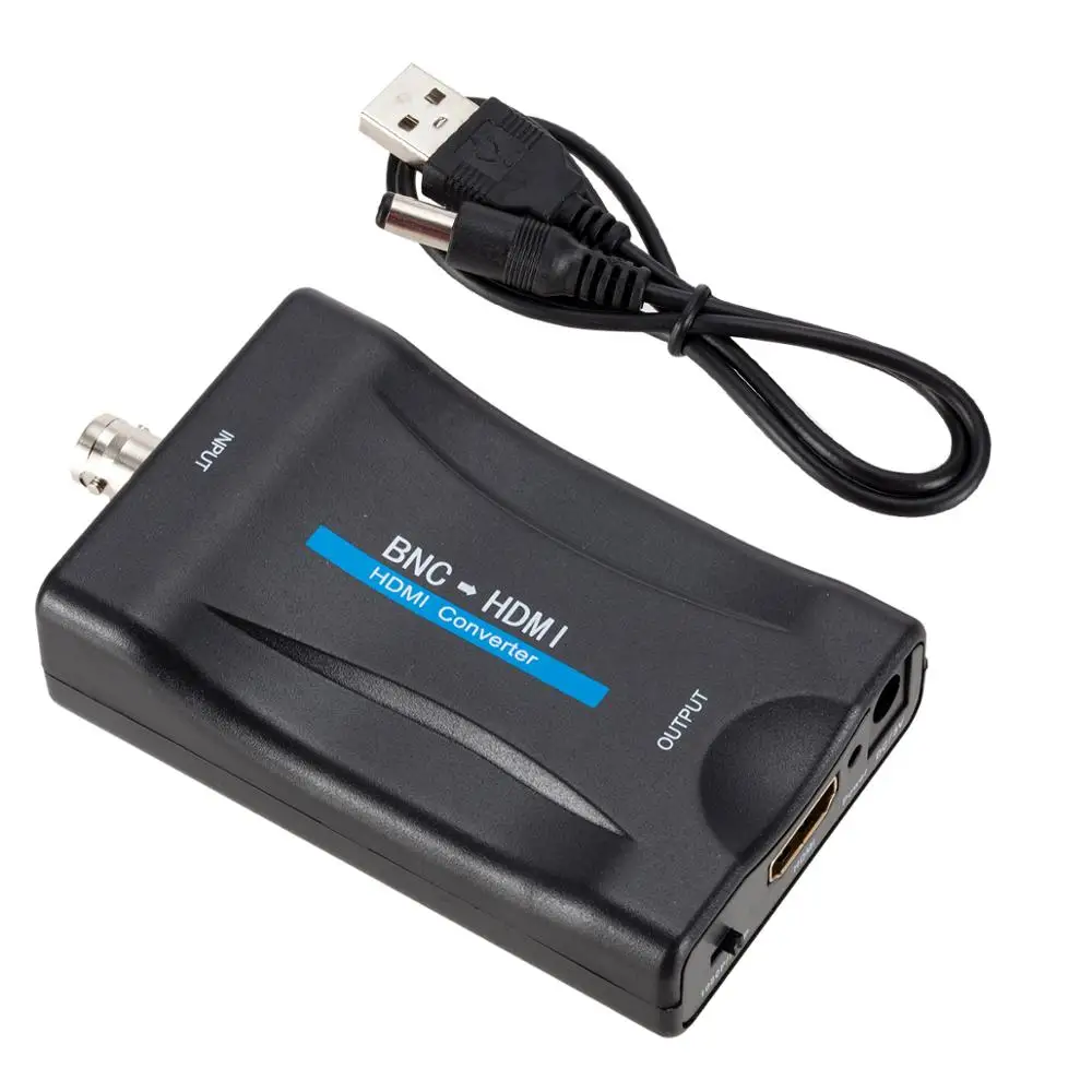 

BNC To HDMI Converter Adapter 1080P/720P Display Video Audio Conversor Surveillance Monitor TV signal Converter with USB Cables