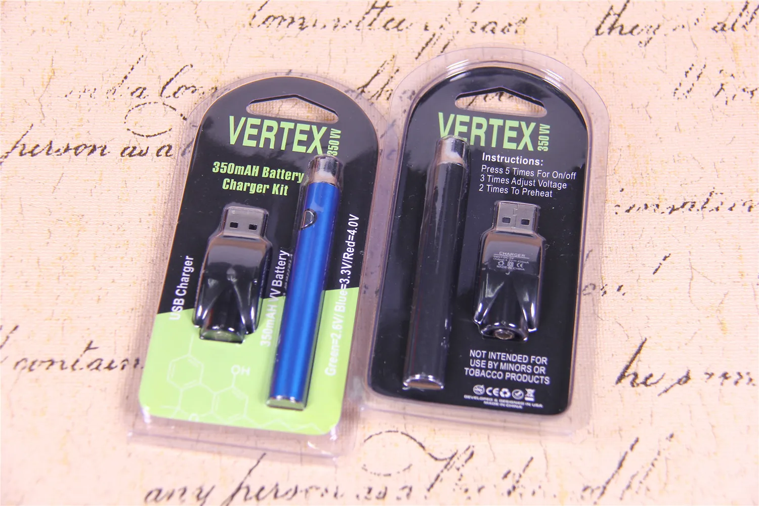 Good Quality Vertex CBD Vape pen Battery 510 Thread E cig Batteries 350mah