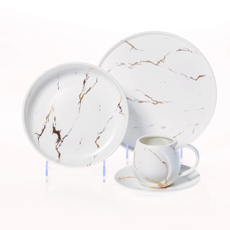 

Juego De Cena De Porcelana Ecologica De Ceramic De Lujo Y Oro Real Con Borde Dorado De Lujo Royal Loza Blanca%, Glazed porcelain