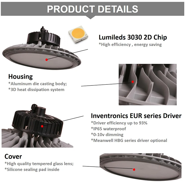 High quality best price ip65 waterproof 100w 150w ufo led high bay light