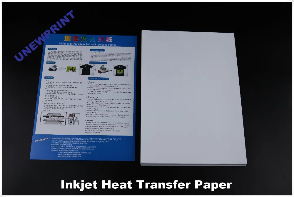 T-shirt transfer paper/inkjet heat transfer paper for dark-colored cotton/A4 Printing transfer paper UNEWPRINT