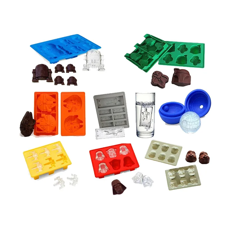 

Amazon Hot Selling Silicone Ice Cube Tray and Silicone Ice Maker Star Shape War for Chocolate Cake Mold, Rek;blue;yellow;orange;white;grey;green