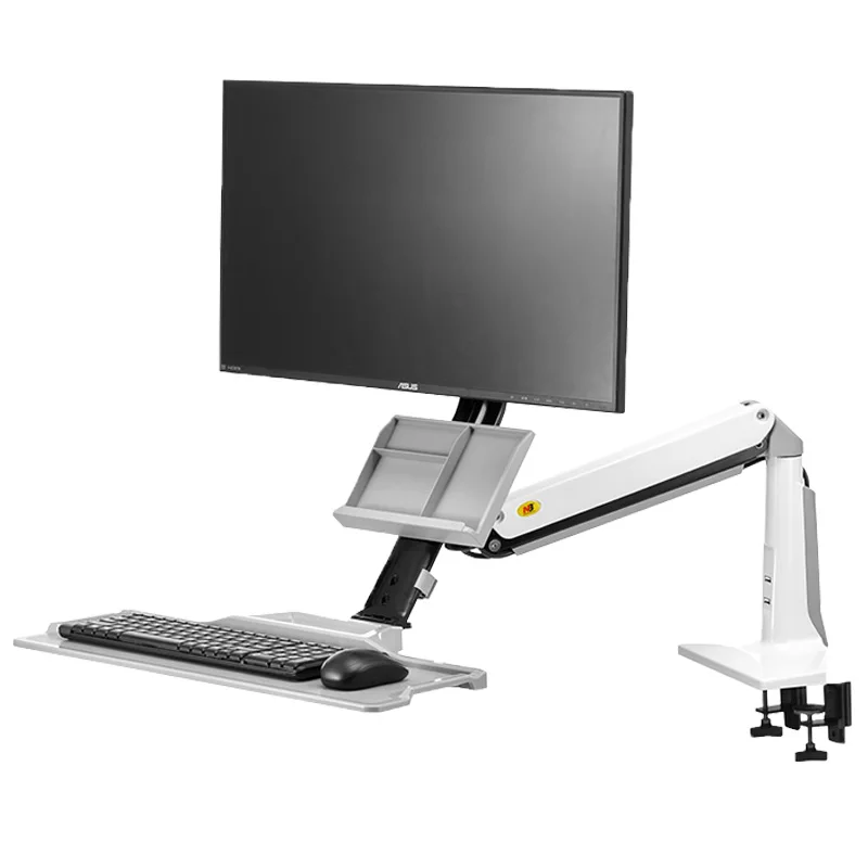 FC35 Ergonomic Desktop Gas Spring 22-35 inch Monitor Holder With Foldable Keyboard Tray Full Motion stand monitor holder