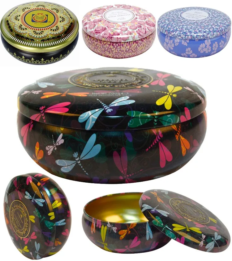 Various Fashion Style Decorative Bowl Shaped Candle Tin Container Can