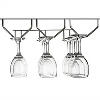 

FREE SAMPLE Silver/Gold Bar Single/Double Rack Wine Stemware Glass Bottle Goblet Inverted Holder Hanging Metal Wine Cup Rack