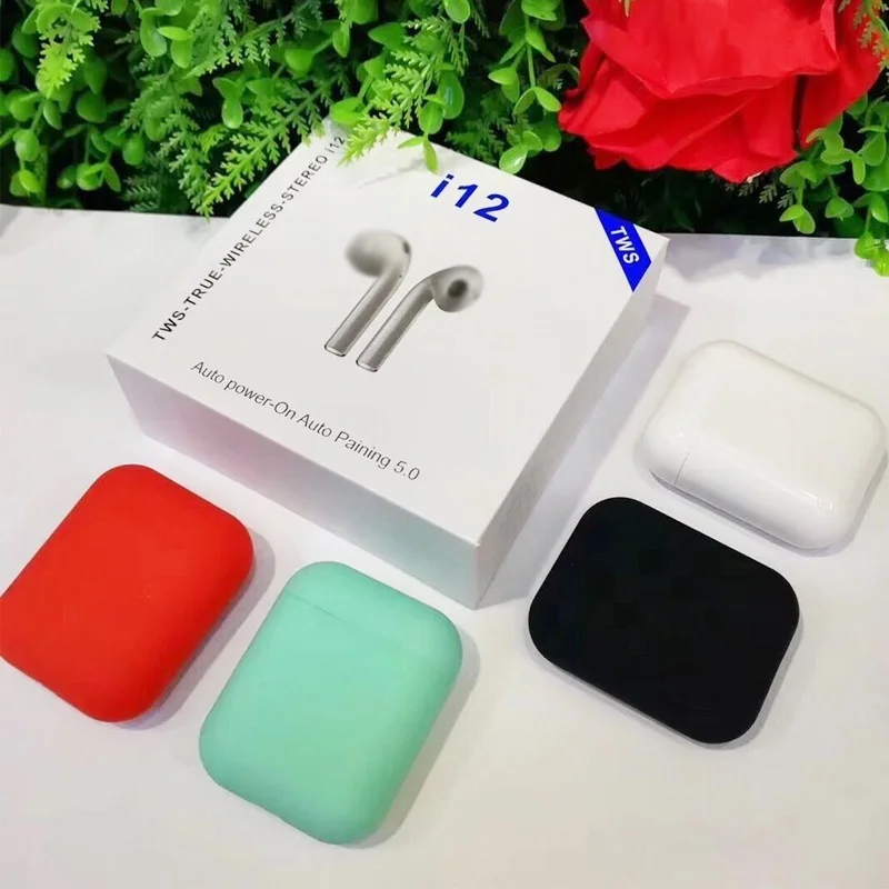 

New Arrivals I12 TWS Bluetrum chip Bt5.0 Hands Free Ear Stereo Earphone Sport for iPhone for smart phones, White;red;green;black