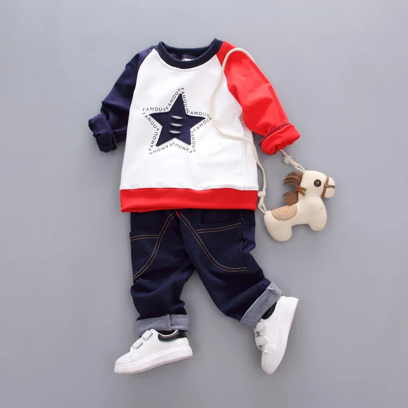 

2018 hot selling high quality fashion children clothes set, Red/white/navy
