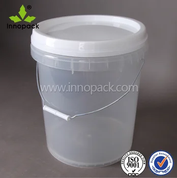 20l Clara Impresa De Plástico Cubo De Pintura Con Tapa Y Manejar - Buy