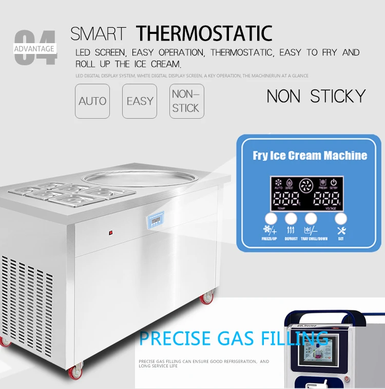 Double Flat Pans Thailand Roll Fried Ice Cream Machine / Ice Cream Cold Plate / Fry Ice Cream Machine In guangzhou