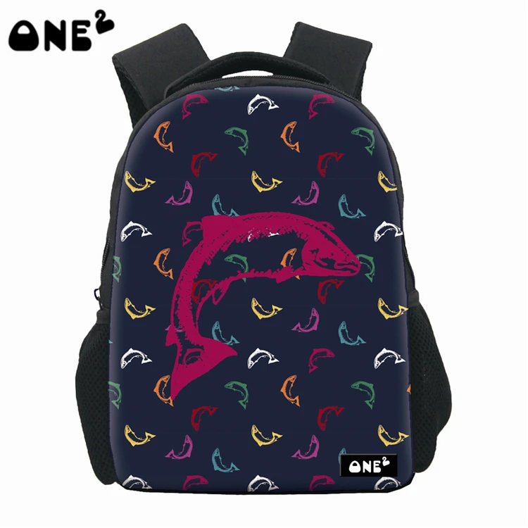 

ONE2 Design colorful fish special printing school bag backpack for children kids students, Customized