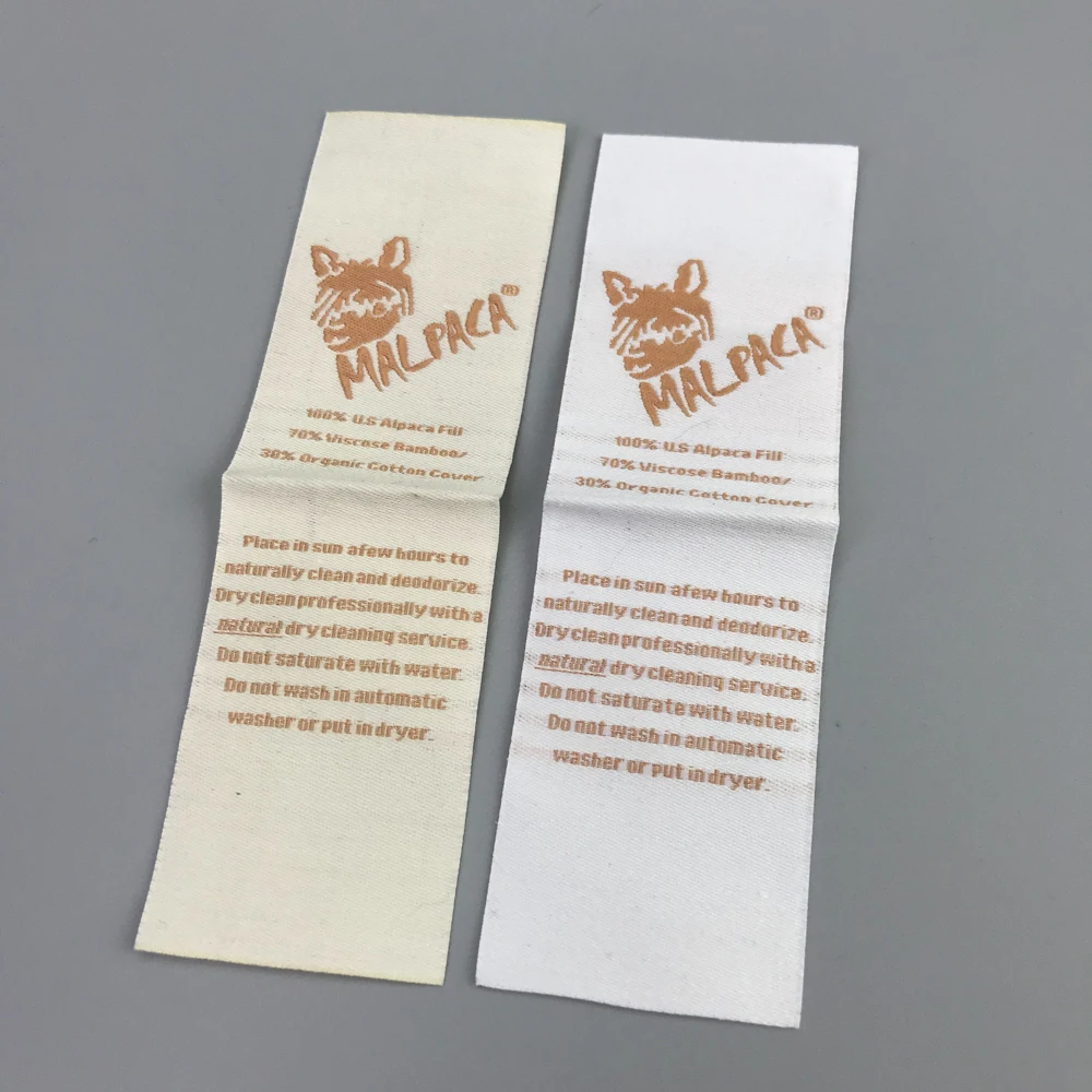 

Custom Clothing Brand Name Screen Printed 100% Cotton labels