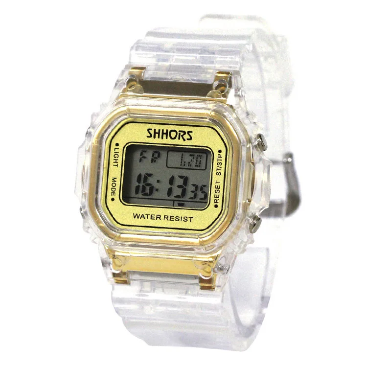 

2019 Fashion Transparent Electronic Watch Multifunctional LCD Sports Digital Clear Wrist Watches