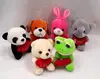 Cute cuddly lovely soft stuffed red heart embracing panda frog elephant toys