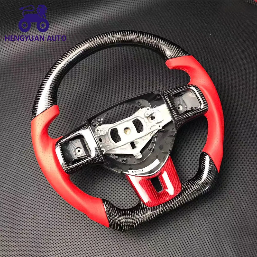 Customized Black And Red Carbon Fiber Steering Wheel Upholstery - Buy ...