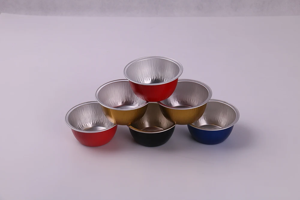 Wholesale Colorful Round Smooth Wall Aluminum Foil Bowl