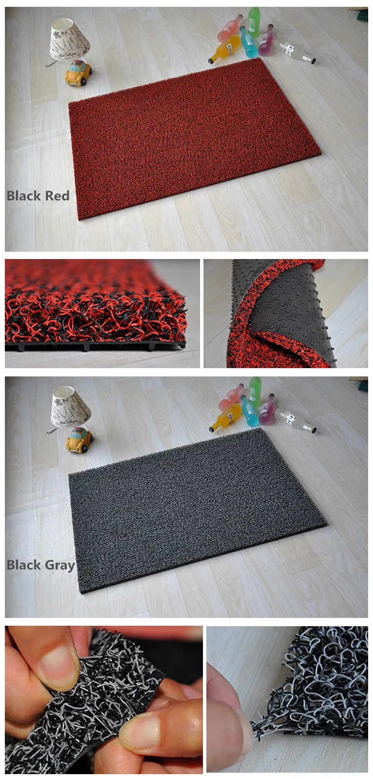 Foam Firm Backing Anti Fatigue Slip PVC Coil Floor Mat Carpet Runner 