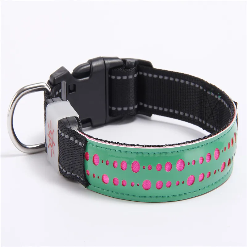 

wholesale shock leather buckle USB rechargeable led dog collar
