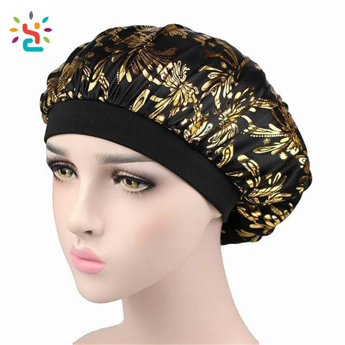 Custom Large Shower Caps In Single Layer Spa Hair Sleep Satin