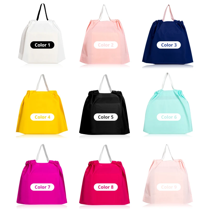 
Custom Printed Accept Wholesale White Drawstring Matte PE Plastic Shopping Bag With Handle 