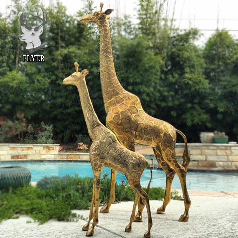 Large Size Garden Brass Giraffe Statue For Sale Mother With Baby Buy