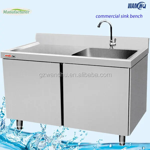 Commercial Stainless Steel Laundry Sink Bench Cabinet Hotel